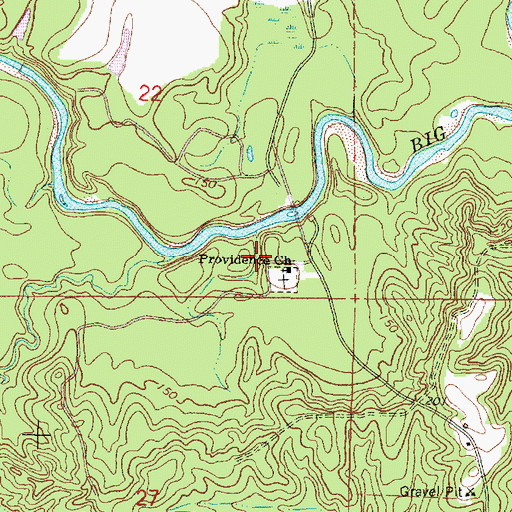 Topographic Map of Providence Church, MS
