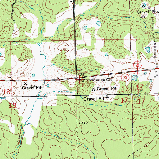 Topographic Map of Providence Church, MS