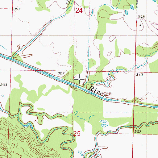Topographic Map of Pumpkin Creek, MS