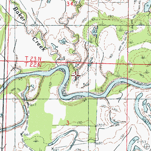 Topographic Map of Purdie Creek, MS