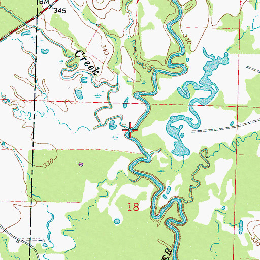 Topographic Map of Purvis Creek, MS