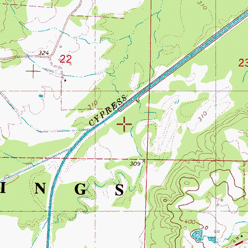 Topographic Map of Puskus Creek, MS