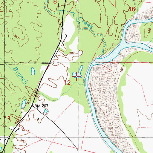 Topographic Map of Quarterlot Branch, MS