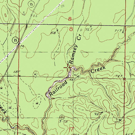 Topographic Map of Ramsey Creek, MS