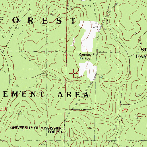 Topographic Map of Ramsey Chapel, MS