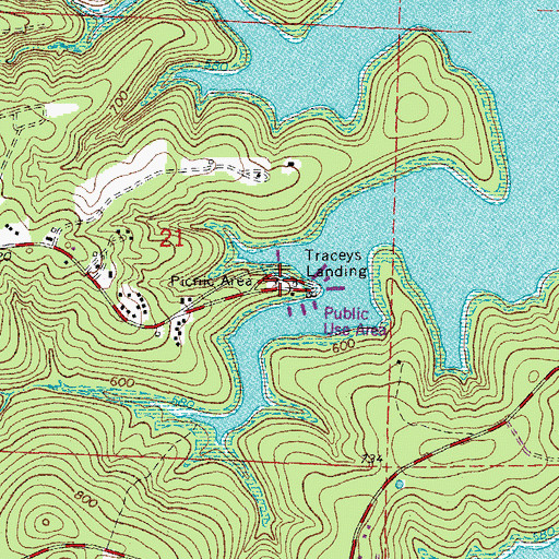 Topographic Map of Tracy Use Area, AR