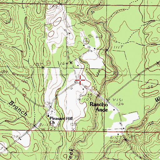 Topographic Map of Rancho Ande, MS