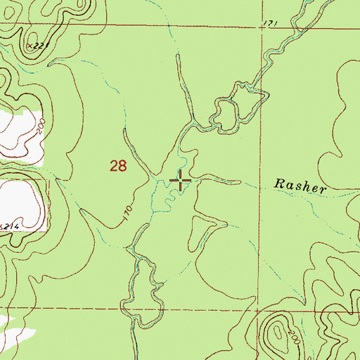 Topographic Map of Rasher Branch, MS