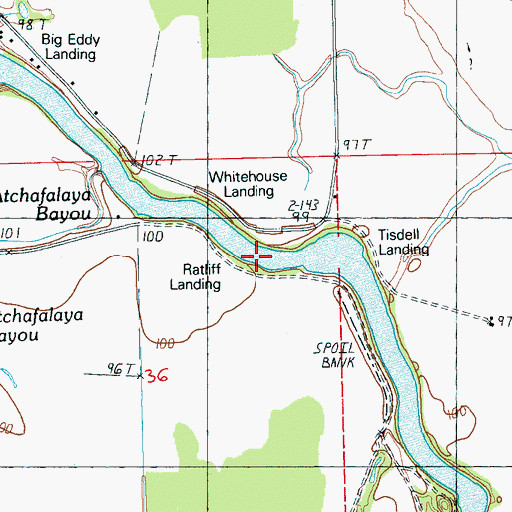 Topographic Map of Ratliff Landing, MS