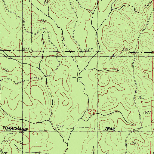 Topographic Map of East Rattlesnake Branch, MS