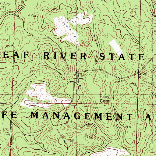 Topographic Map of Ray Green Farm, MS