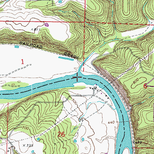 Topographic Map of Trammels Shute, AR