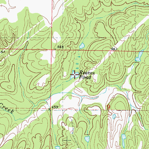 Topographic Map of Reaves Pond, MS