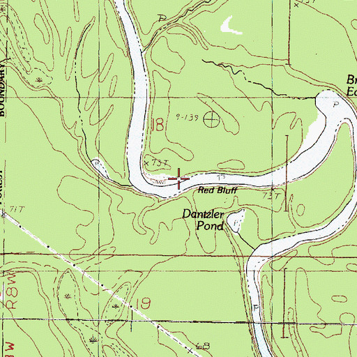 Topographic Map of Red Bluff, MS