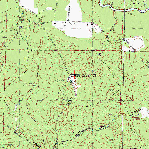 Topographic Map of Red Creek Church, MS