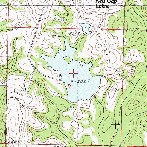 Topographic Map of Red Gap Lake, MS