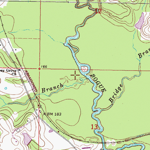 Topographic Map of Redbank Branch, MS