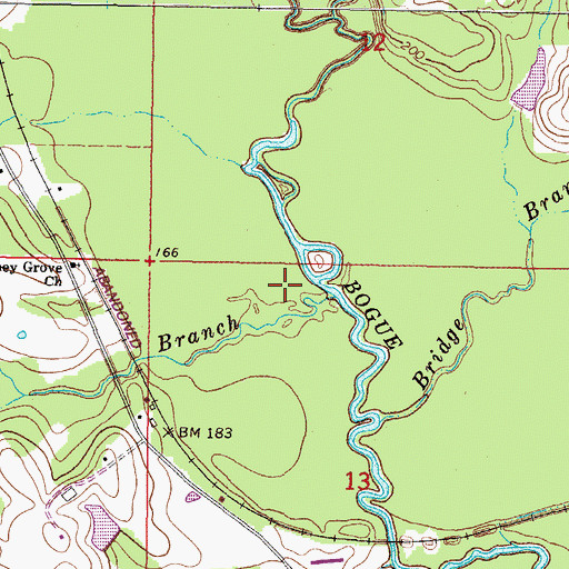 Topographic Map of Redbank Branch, MS