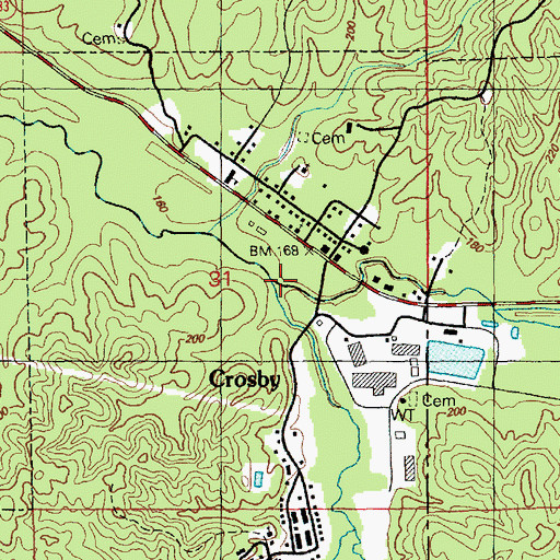 Topographic Map of Redding Creek, MS