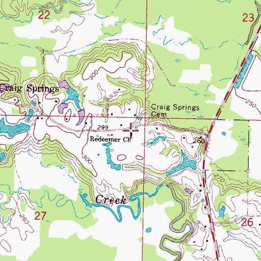 Topographic Map of Redeemer Church, MS