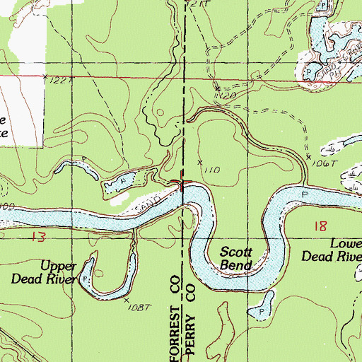Topographic Map of Reese Creek, MS
