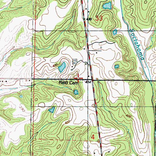 Topographic Map of Reid Cemetery, MS
