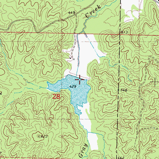Topographic Map of Renick Creek, MS