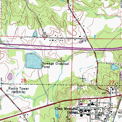 Topographic Map of Richardson Mill Creek, MS