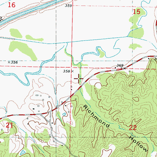 Topographic Map of Richmond Hollow, MS