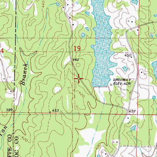 Topographic Map of Ridge Chapel, MS