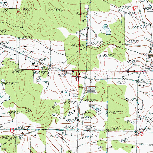 Topographic Map of Ringold School, MS