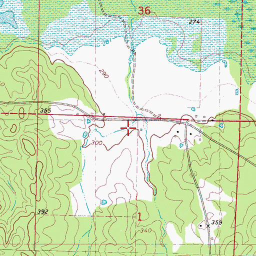 Topographic Map of Riverside School, MS