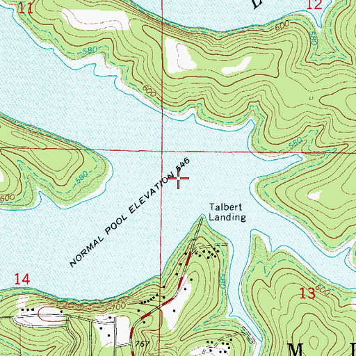 Topographic Map of Walker Branch, AR