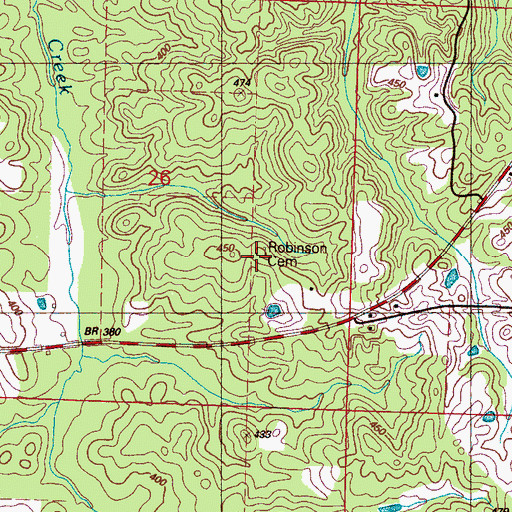 Topographic Map of Robinson Cemetery, MS
