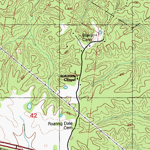 Topographic Map of Robinson Chapel, MS