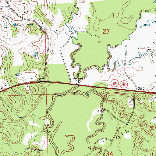 Topographic Map of Robinson Creek, MS