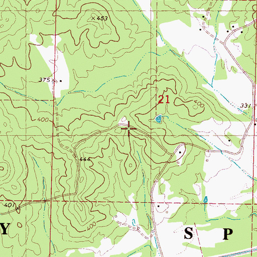 Topographic Map of Rock Hill School, MS