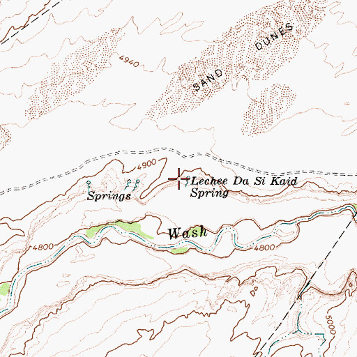 Topographic Map of Lechee Da Si Kaid Spring, AZ
