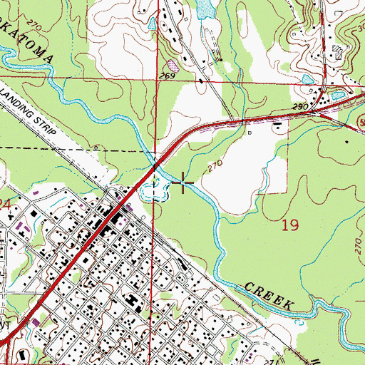 Topographic Map of Rogers Creek, MS