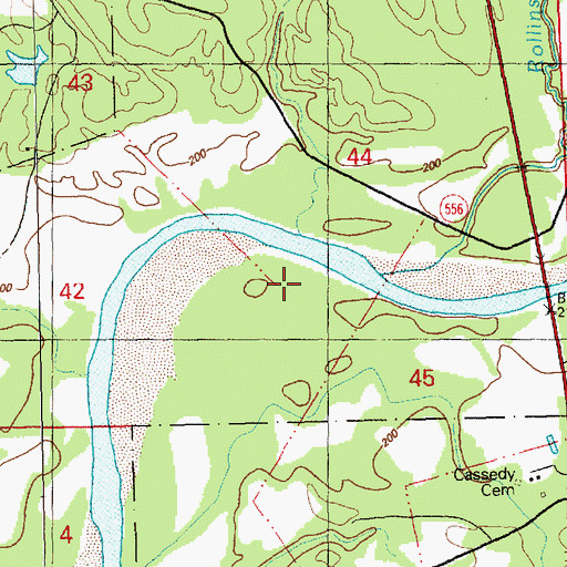 Topographic Map of Rollins Creek, MS