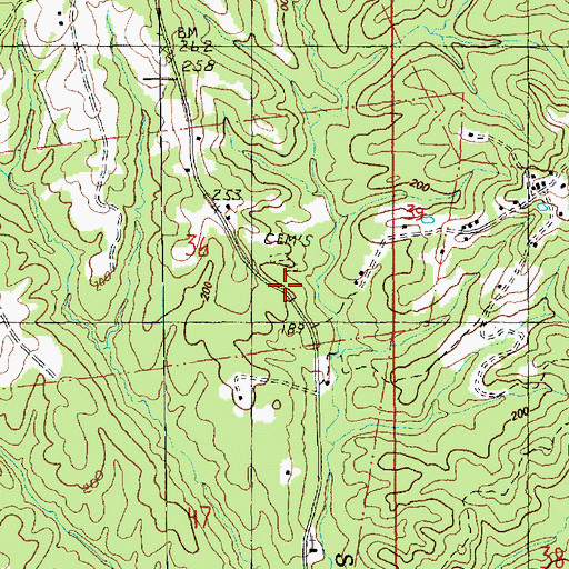 Topographic Map of Rose Hill Church, MS