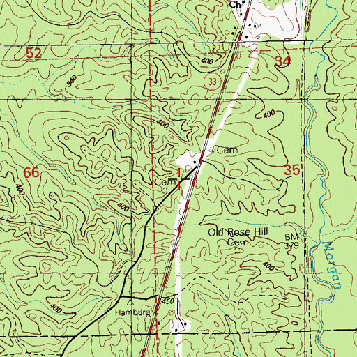 Topographic Map of Rose Hill Church, MS