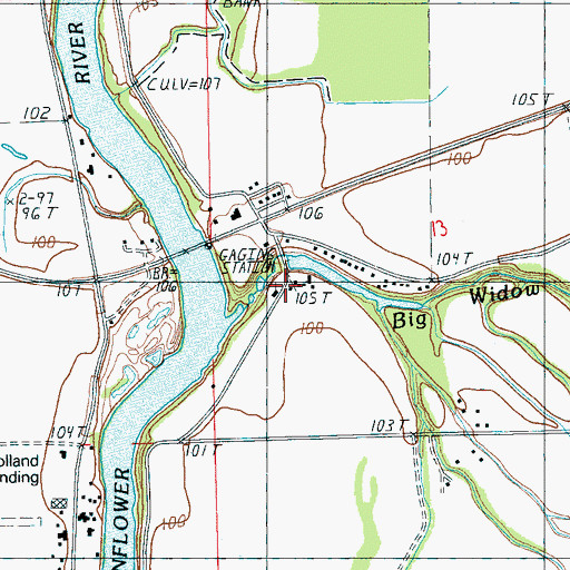 Topographic Map of Rose Hill Church, MS