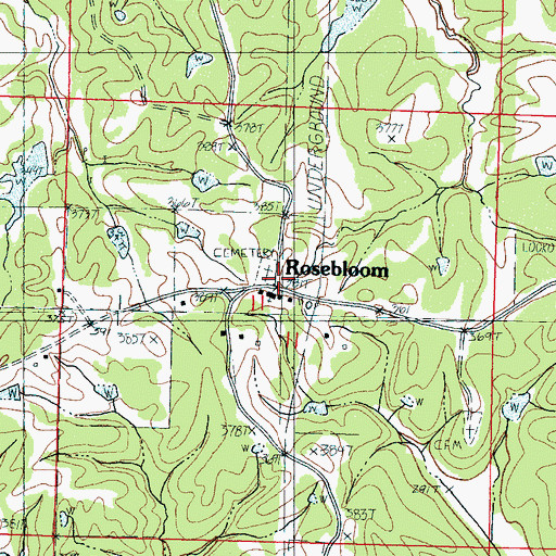 Topographic Map of Rosebloom, MS