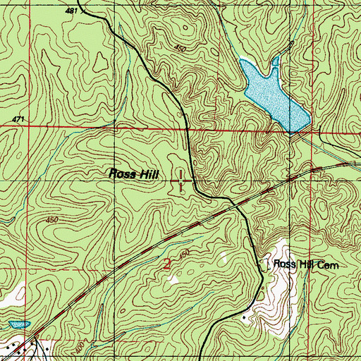 Topographic Map of Ross Hill, MS