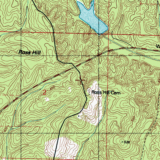 Topographic Map of Ross Hill Missionary Baptist Church, MS