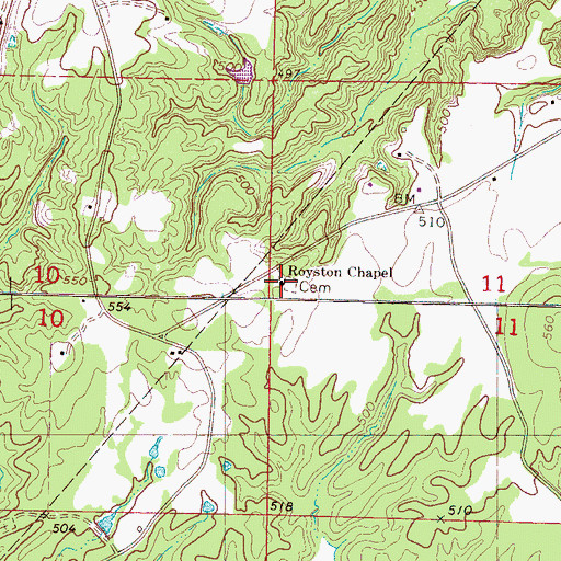 Topographic Map of Royston Chapel, MS