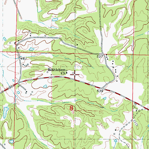 Topographic Map of Ruckerville School, MS