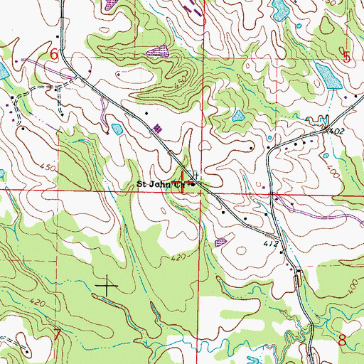 Topographic Map of Saint John Church, MS