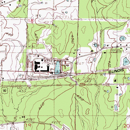 Topographic Map of Saint Johns Church, MS
